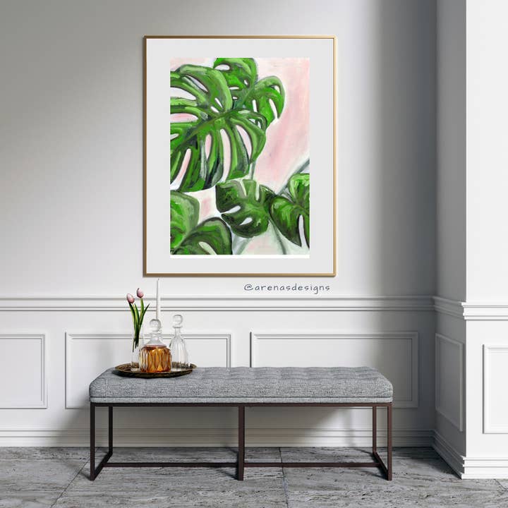 Monstera på olja konsttryck för wholesale av Arenas Designs