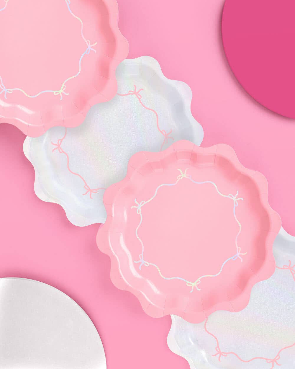 xo, Fetti - Wholesale Disposable Plate - Tying the Knot Plates - 24 paper plates, Bow, Coquette, Bday6