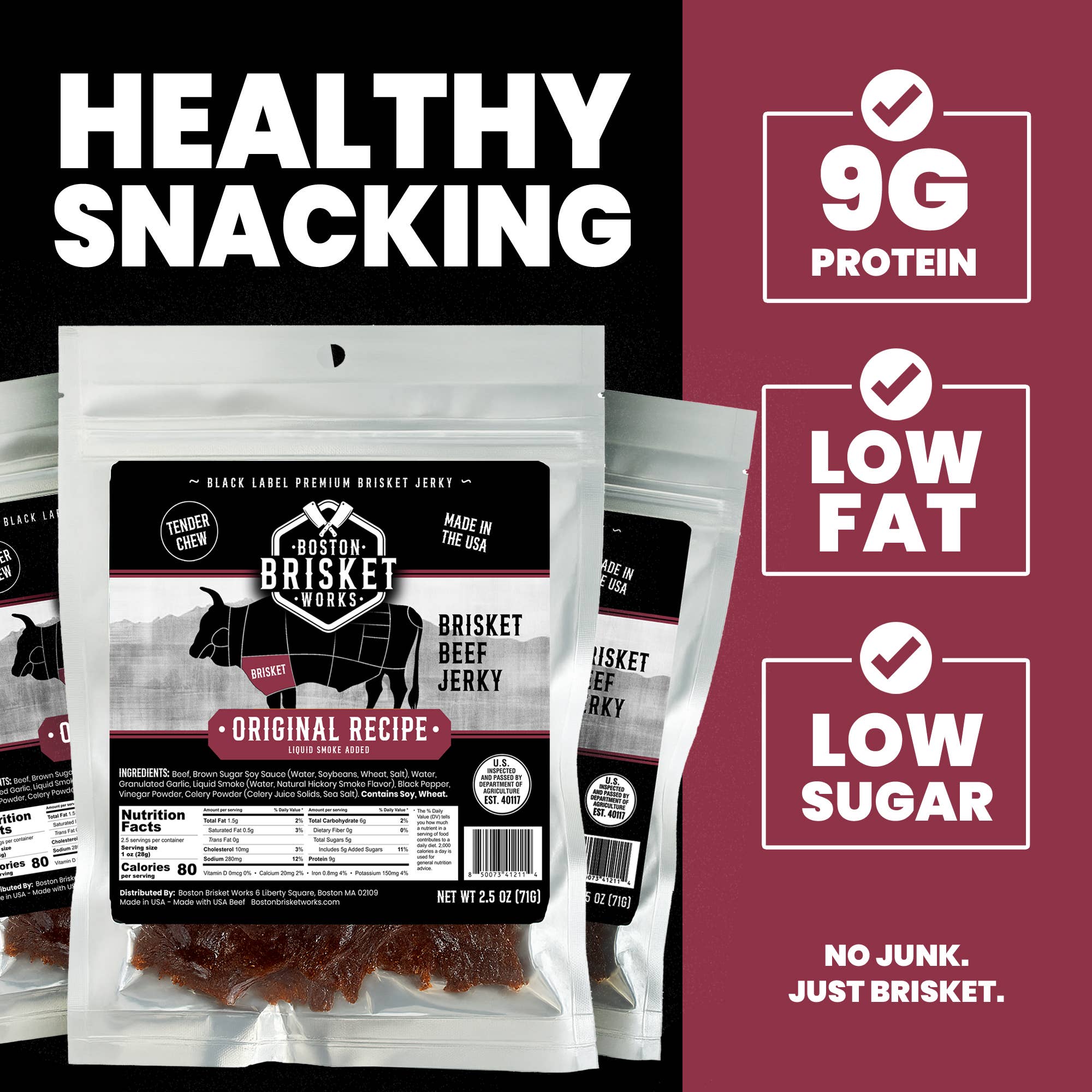 Boston Brisket Works - Wholesale Jerky - Beef Brisket Jerky "Original Recipe"4