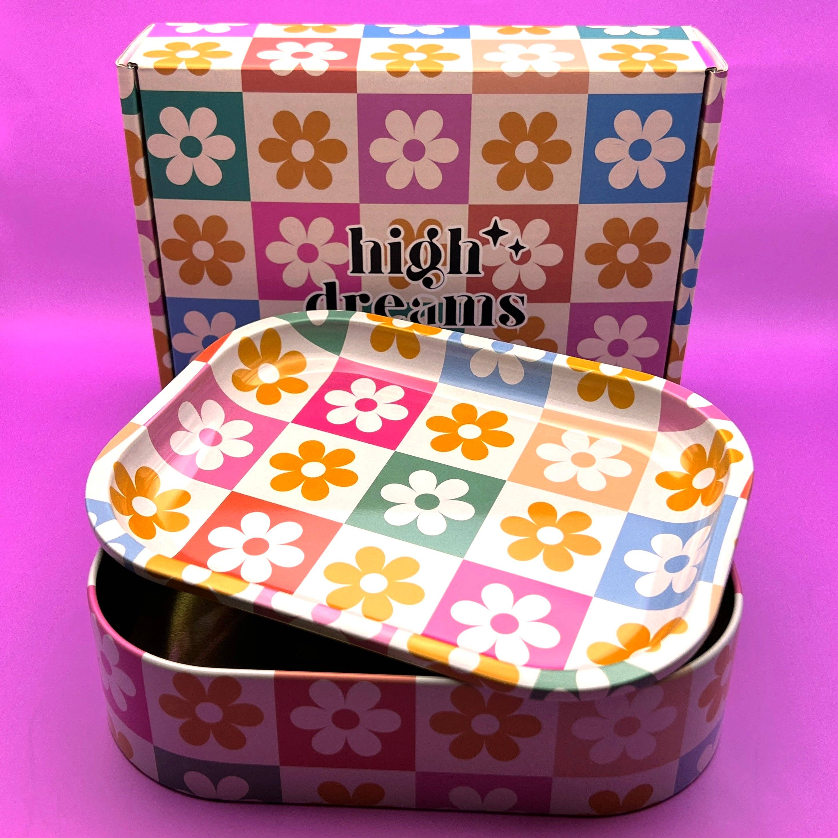 Metal Box - Retro Flowers