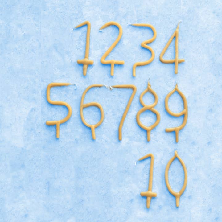 1e tot 10e verjaardagskaarsen van bijenwas voor wholesale door Camp Hollow Porcelain Animal Treasures