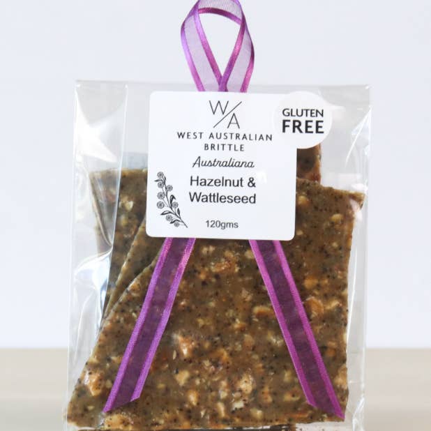 West Australian Brittle - Wholesale Brittle - Hazelnut & Wattleseed Brittle - 10 Bags = 1 Box