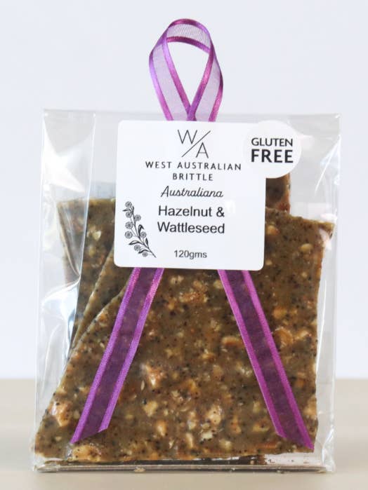 Hazelnut & Wattleseed Brittle - 10 Bags = 1 Box for wholesale by West Australian Brittle