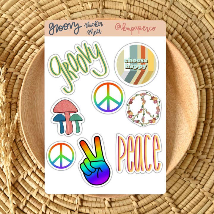 Set di adesivi Groovy per la vendita all'ingrosso da parte di Shop Katherine Marie