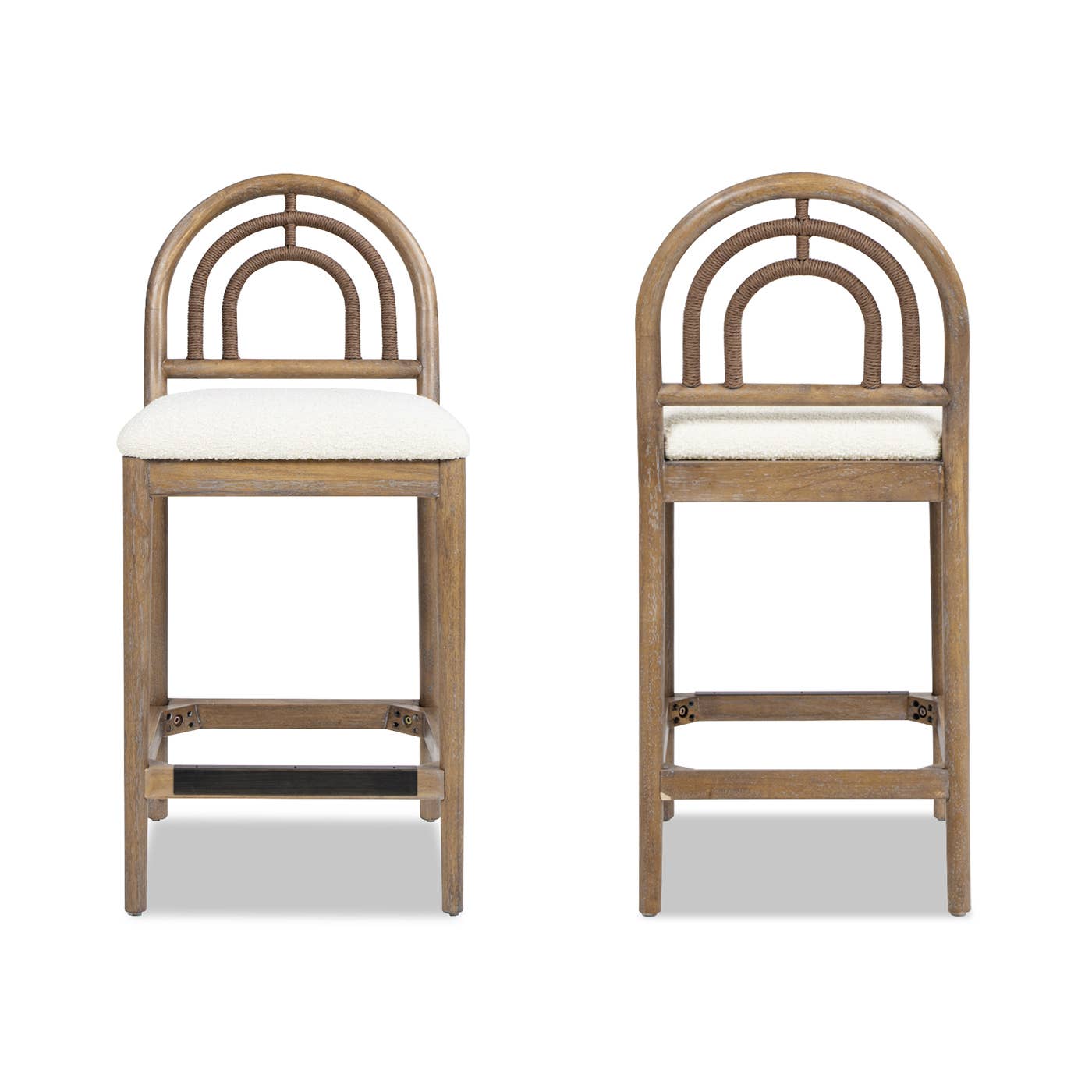 Jennifer Taylor Home - Wholesale Stool - 27" Arched Back Wood & Upholstered Set of 2 Counter Stools1
