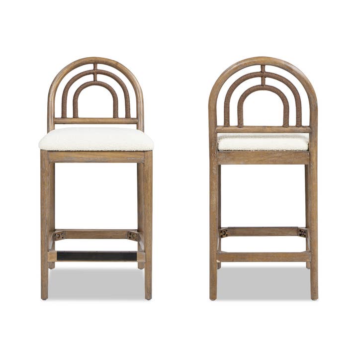 Jennifer Taylor Home - Wholesale Stool - 27" Arched Back Wood & Upholstered Set of 2 Counter Stools1