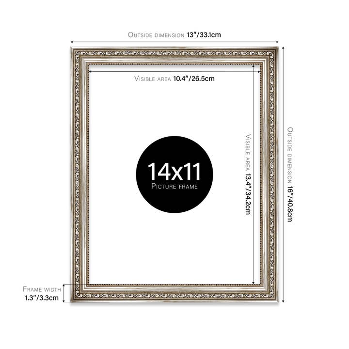 14x11 Silver Ornate Picture Frame 14"x11" for wholesale on Faire1