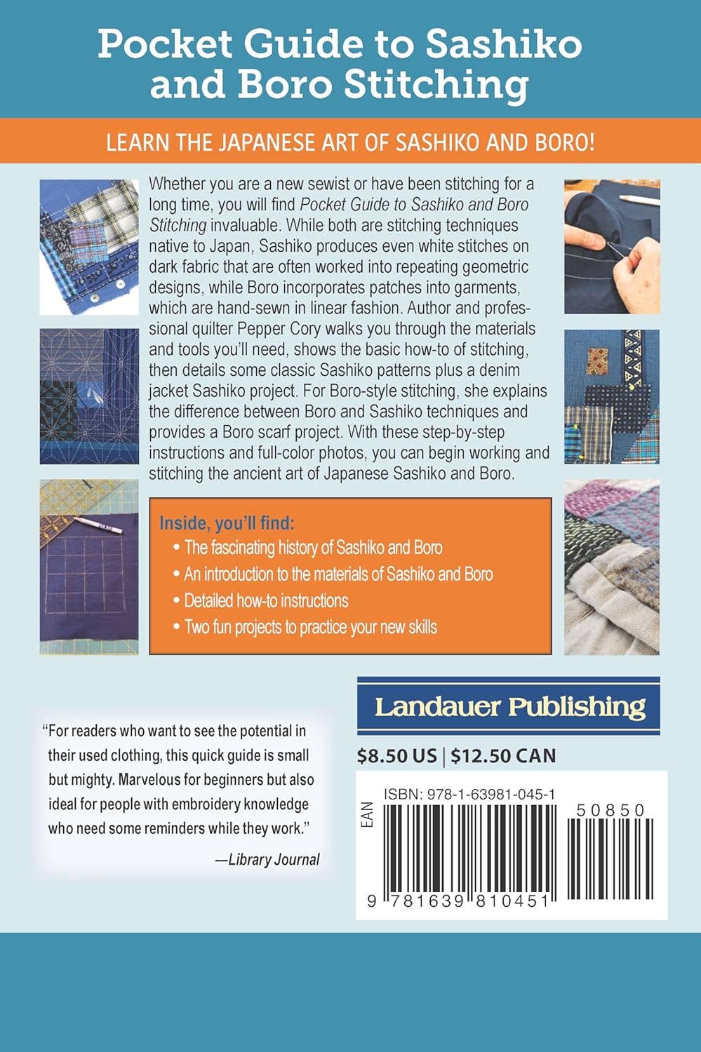 Fox Chapel Publishing - Wholesale Crafts, Hobbies & DIY Book - Pocket Guide to Sashiko & Boro Stitching- Carry Along Guide1