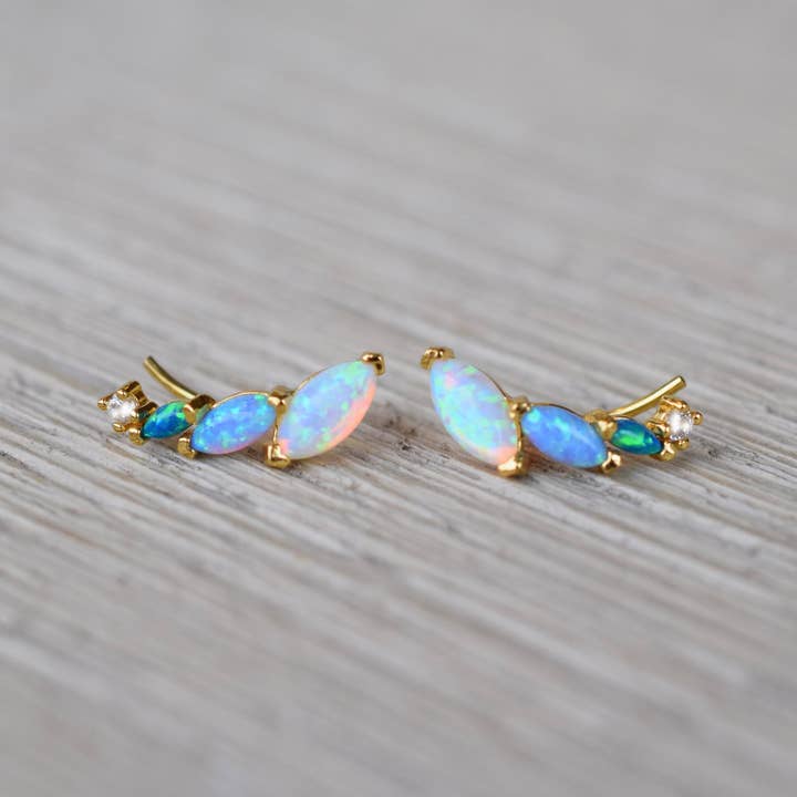 La Kaiser - Wholesale Multi-Stone Ring - Blue Ombre Wing Climbers