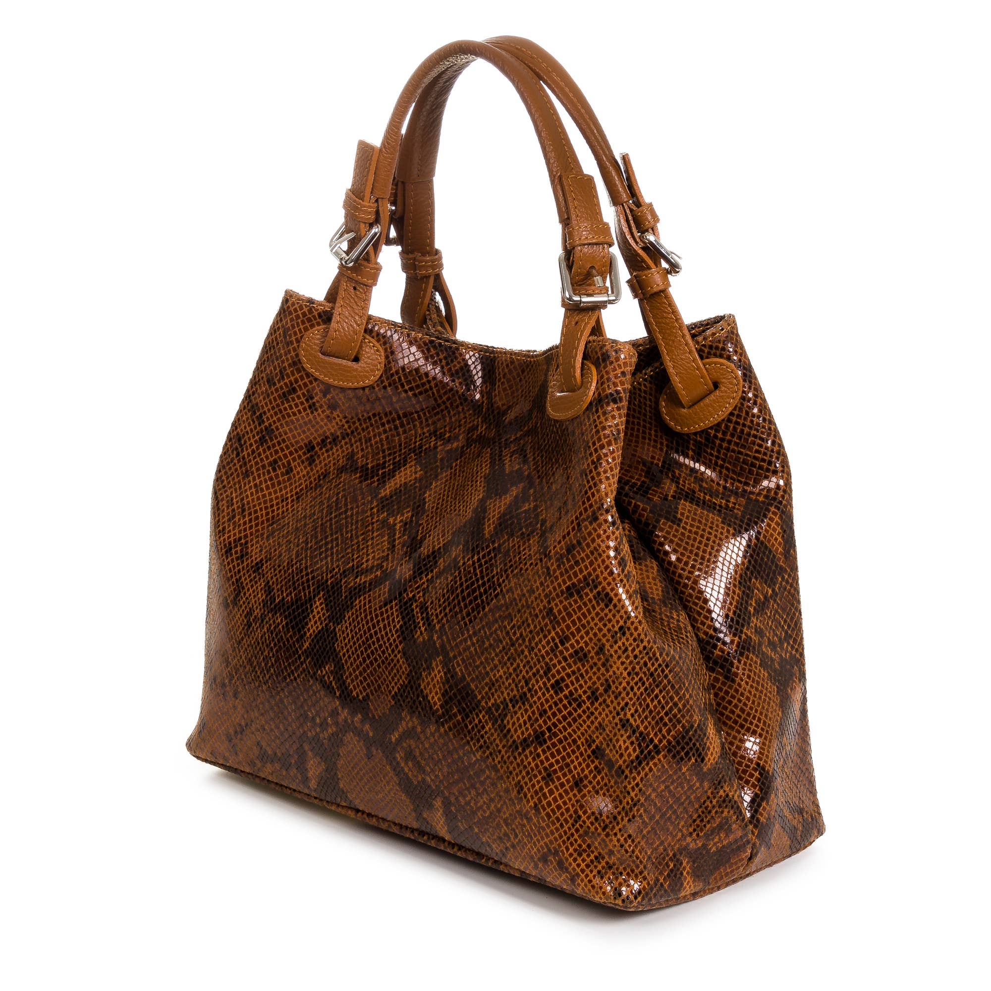 FIRENZE ARTEGIANI – Sacola - Mulher por atacado – Bolsa Tote Feminina Godeberta em Camurça de Python e Couro Legítimo2