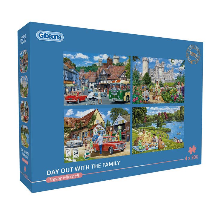 Day out with the Family 4 x 500 Piece Jigsaw Puzzles for wholesale by Gibsons Games Ltd
