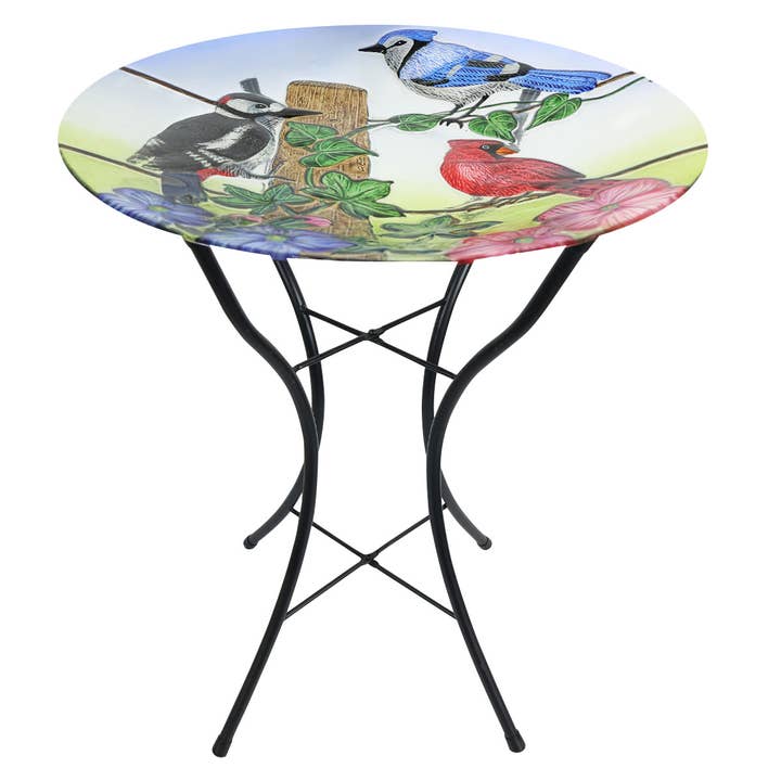 Bain d'oiseaux en verre Country Birds pour la vente par Briarwood Lane