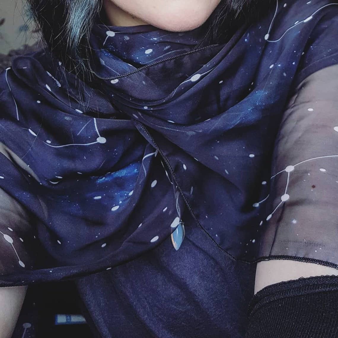 Costurero Real - Wholesale Scarf - Women's - Scarf Constellations dark bohemian Celestial foulard gift1