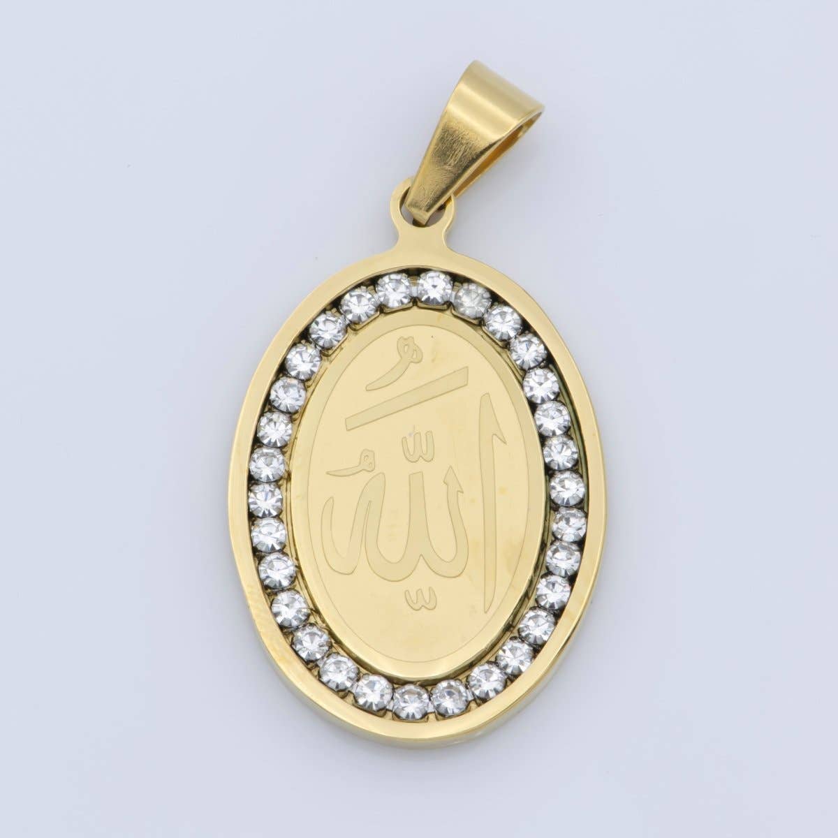 Aim Eternal - Wholesale Individual Charm/Pendant - Gold Filled Stainless Steel Allah Name, Moslem God Necklace Pendant Arabic Word Charm Bails Findings for Jewelry Making J-609 J-3290