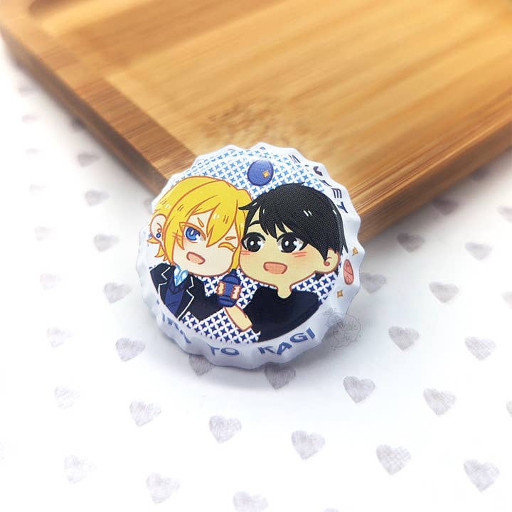 squibblefu - Wholesale Lapel Pin/Button - Pocari Sweet | Hirano to Kagiura | Bottle Cap Pin-back Button6