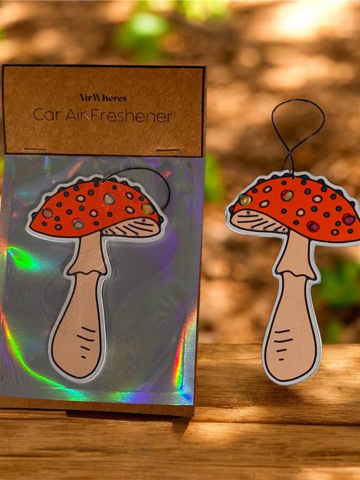 Car Air Freshener Mushroom with Iridescent PVC Accents for wholesale by airWheres