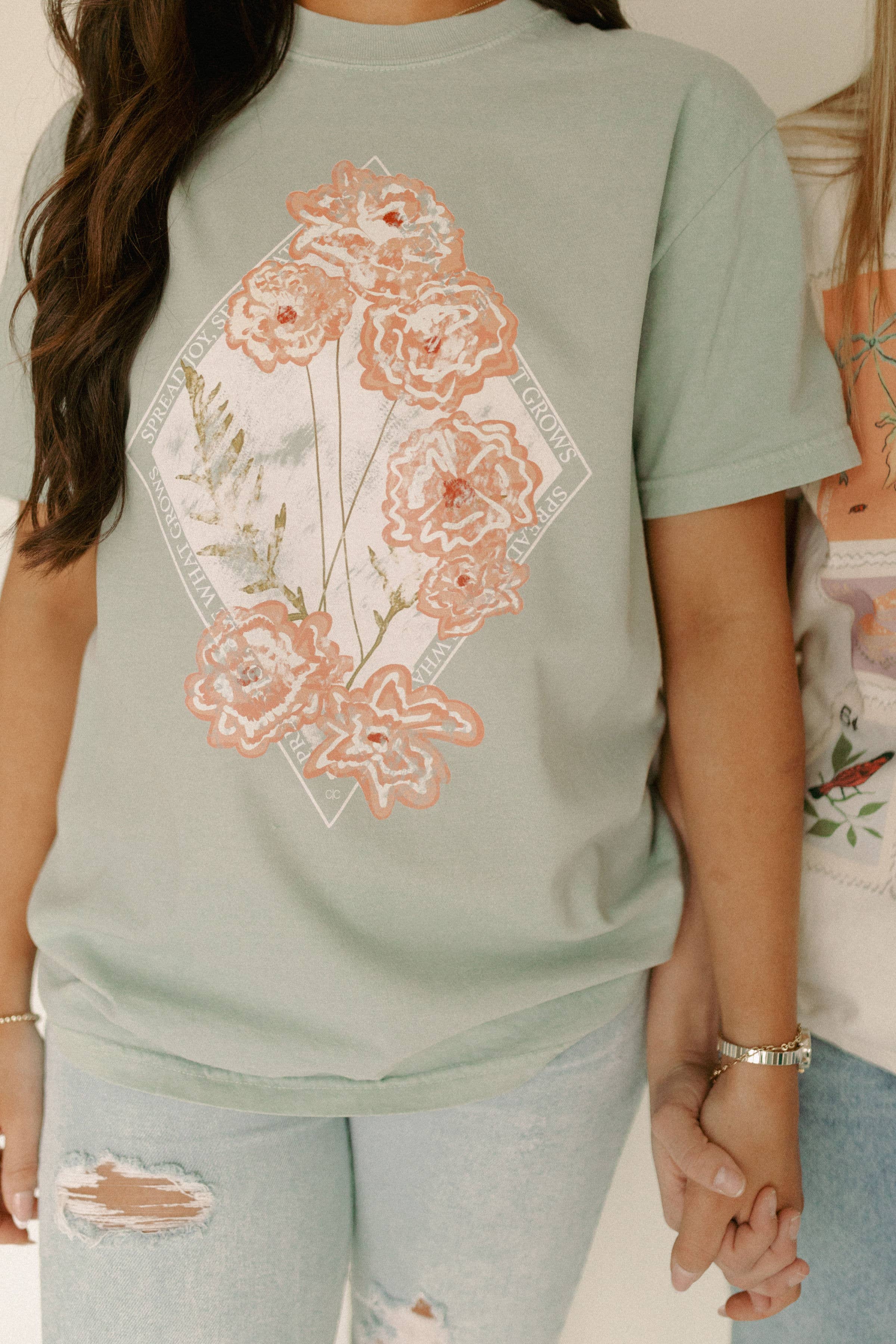 Whitney | Chaudoin Creations - Wholesale Screen Printed T-Shirt - Women's - Spread Joy, See What Grows1