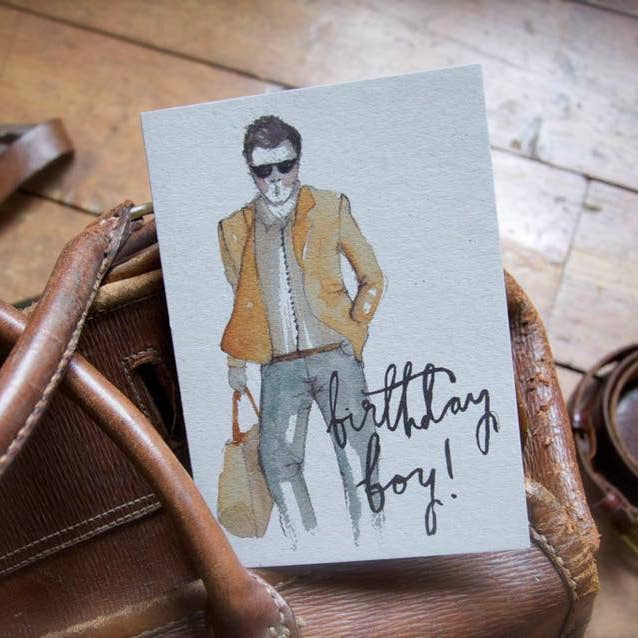 Boys, Boys, Boys - Man Bag greetings card for wholesale by Dippy egg
