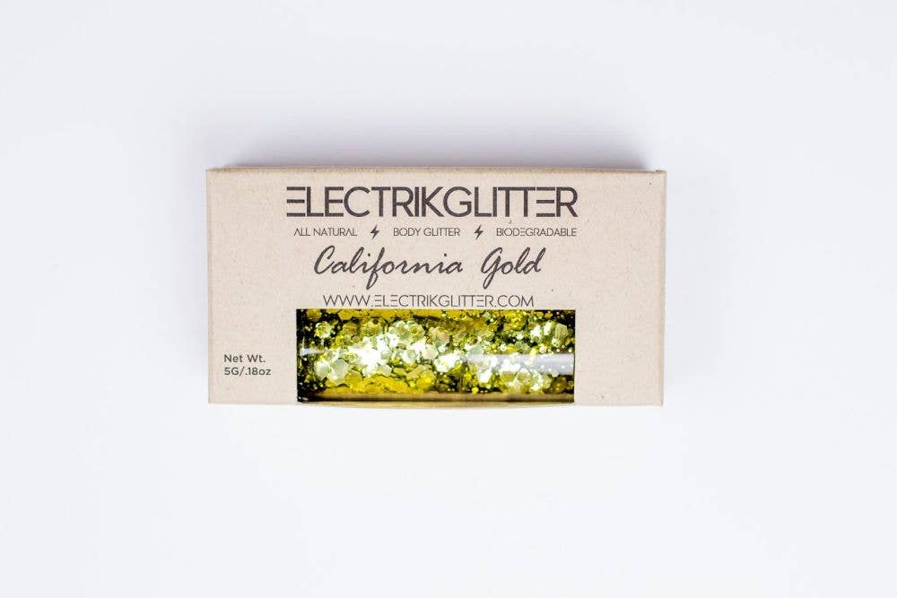 Electrik Glitter - Wholesale Body Glitter/Shimmer - California Gold Biodegradable Body Glitter1