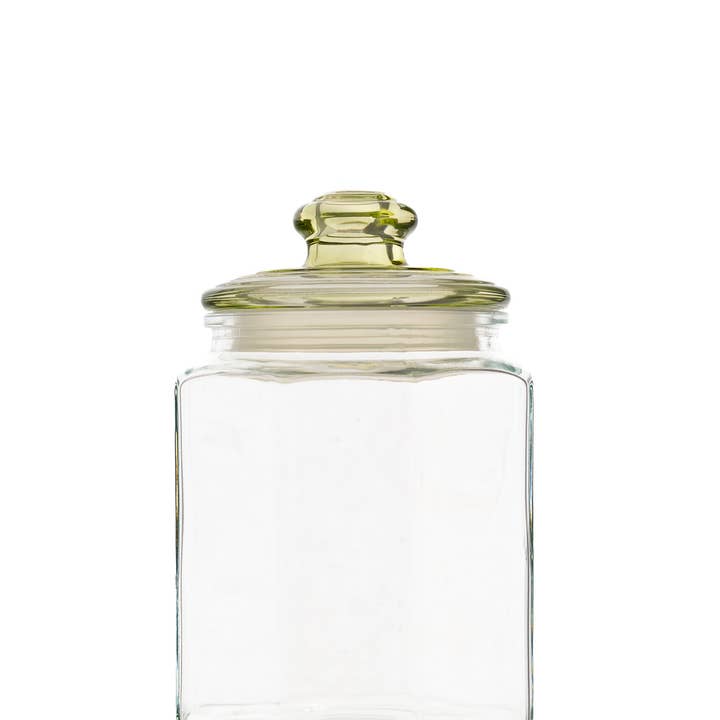 10 Strawberry Street - Wholesale Canister - Alcott Cannister, Clear with Jade Lid, Medium0