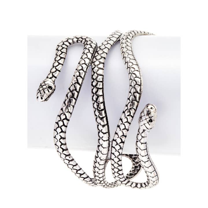 LA Jewelry Plaza - Wholesale Cuff Bracelet - Engraved Snake Open Cuff Bangle