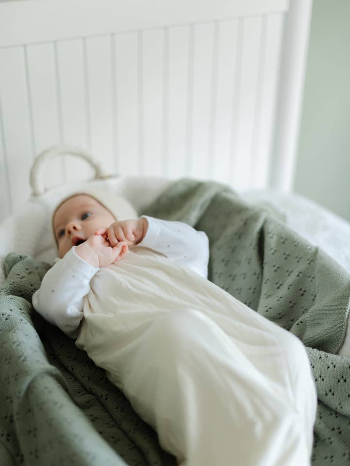 Little Mae and Co - Wholesale Bedding Blanket - Kids & Baby - Mint Pointelle Knit Blanket5