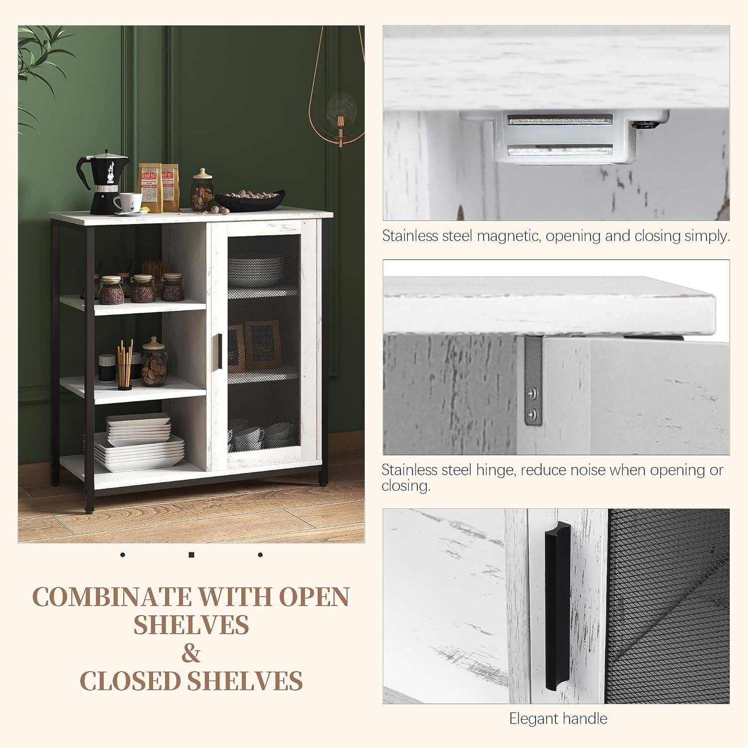 27.5 Inch Mini Coffee Bar Cabinet White With Storage for wholesale on Faire4