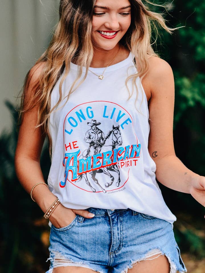 Vive l'esprit américain débardeur pour la vente par Southern Bliss Co.