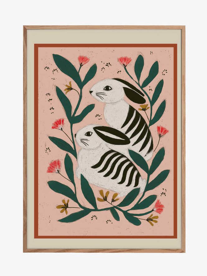 Hares Among Flowers for wholesale by Pictufy Wholesale