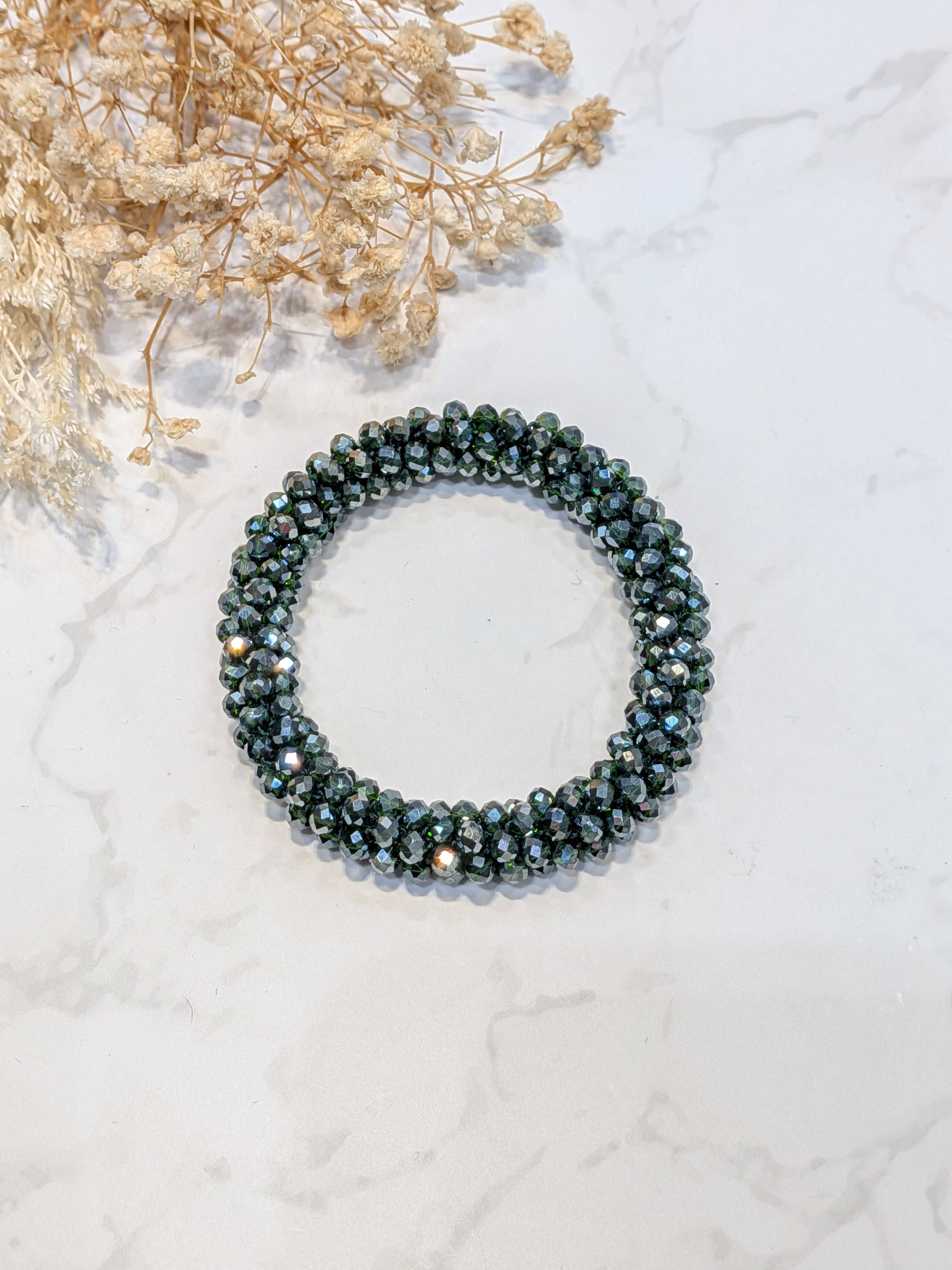 LOLO & YAYA - Vendita all'ingrosso Bracciali a catena e a maglie - Bracciale effetto cristallo tono verde7