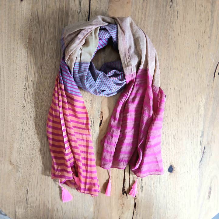 Striped Patterned Scarf 67260 for wholesale by Cinnamon Creations