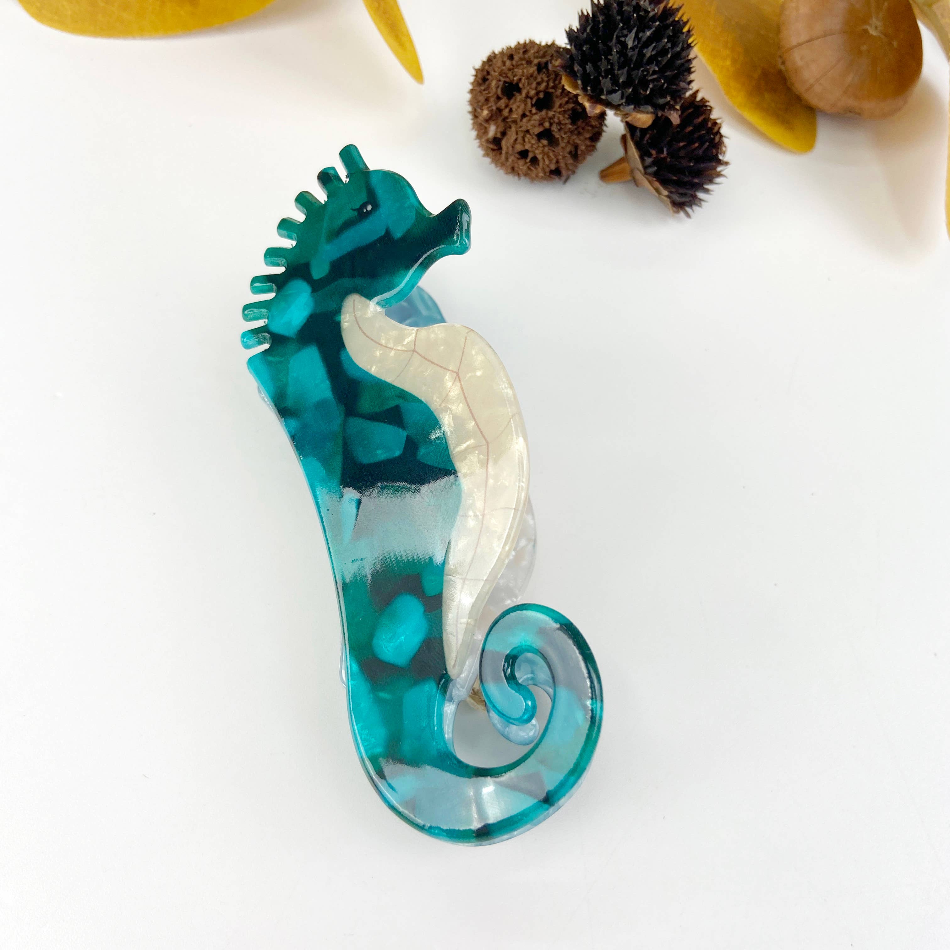 Groen Groene haarklauwclip van Seahorse voor groothandel op Faire2