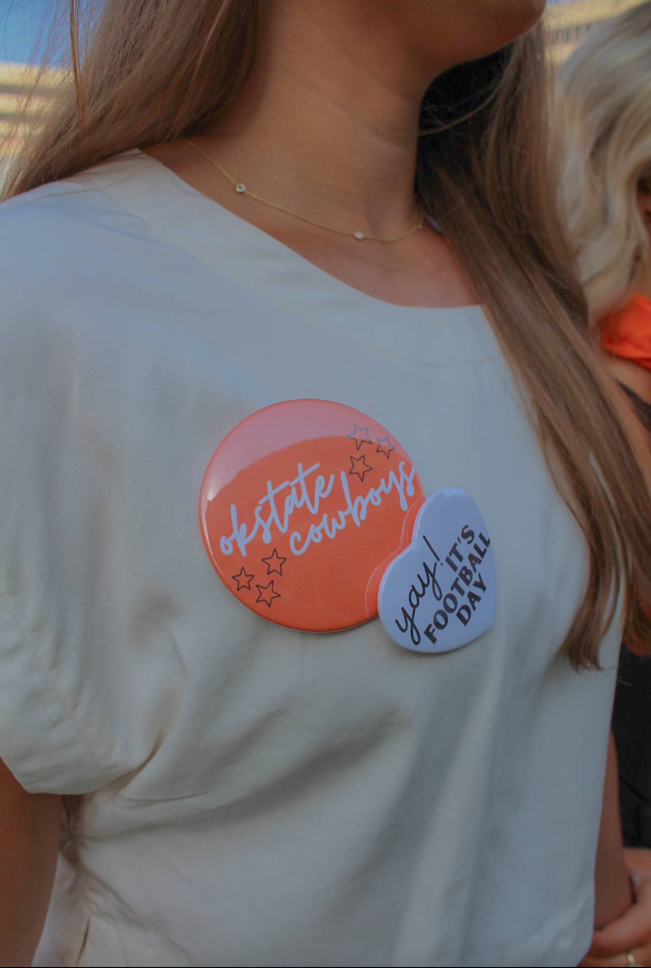 Stilly Button Co - Wholesale Lapel Pin/Button - Heart shape gameday buttons! CUSTOM! Oklahoma State football5