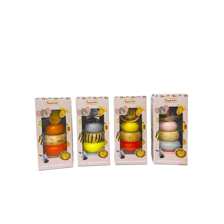 ToysLink - Wholesale Wood toy – Child - Wooden Mini Safari Animal Stacking Toy1