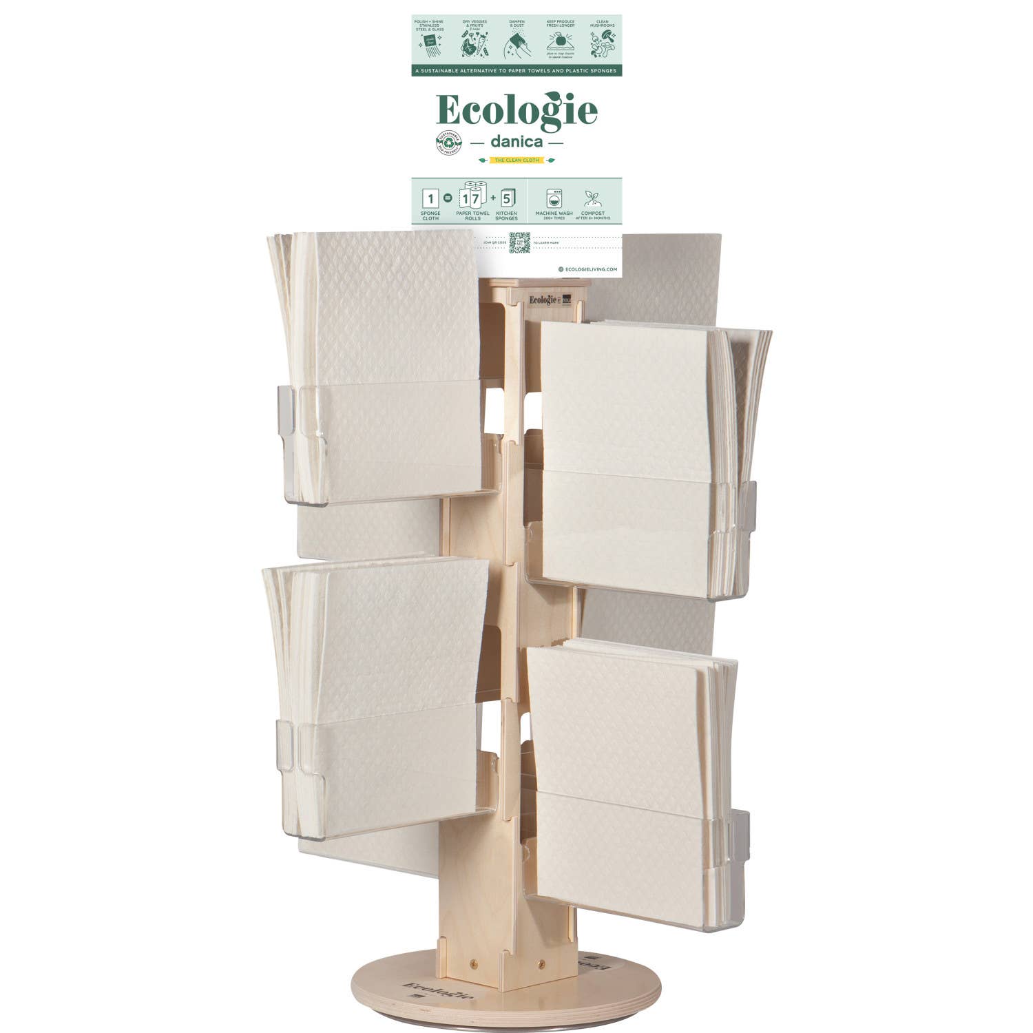 Ecologie - Wholesale Dishcloth - Swedish Dishcloth Counter Display DISHCLOTHS SOLD SEPARATELY3