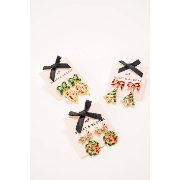 Violet & Brooks - Wholesale Hangende/ronde oorbellen - Vintage oorbel met kerstdruppel5