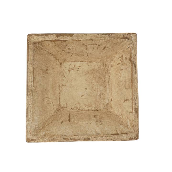 My Amigos Imports - Wholesale Decorative plate/dish/bowl - Square Dough Bowl-6-7 inches-Home Decor #2-Antiqued White3