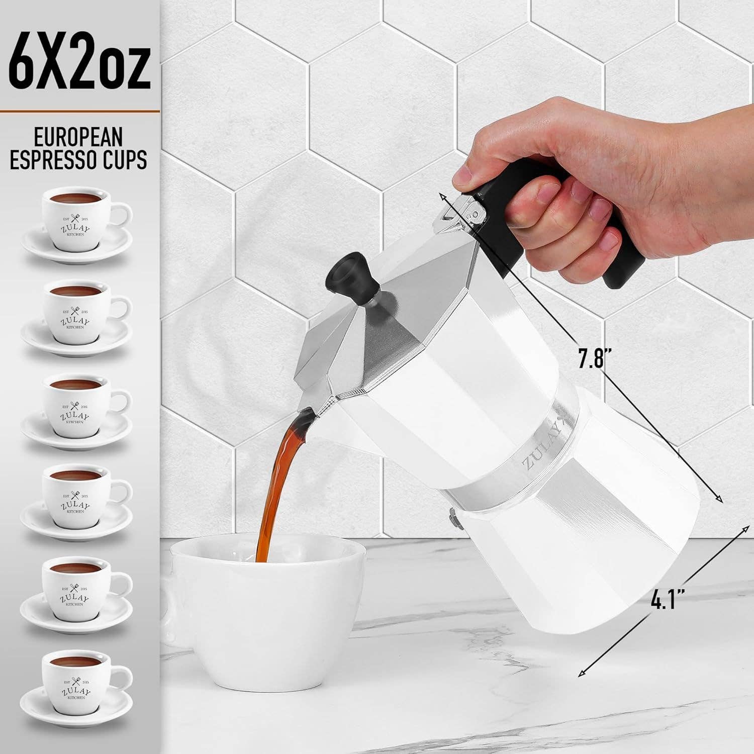 Zulay Kitchen – Großhandel Espressokocher – Moka Pot Espresso - Kubanische Kaffeemaschine23