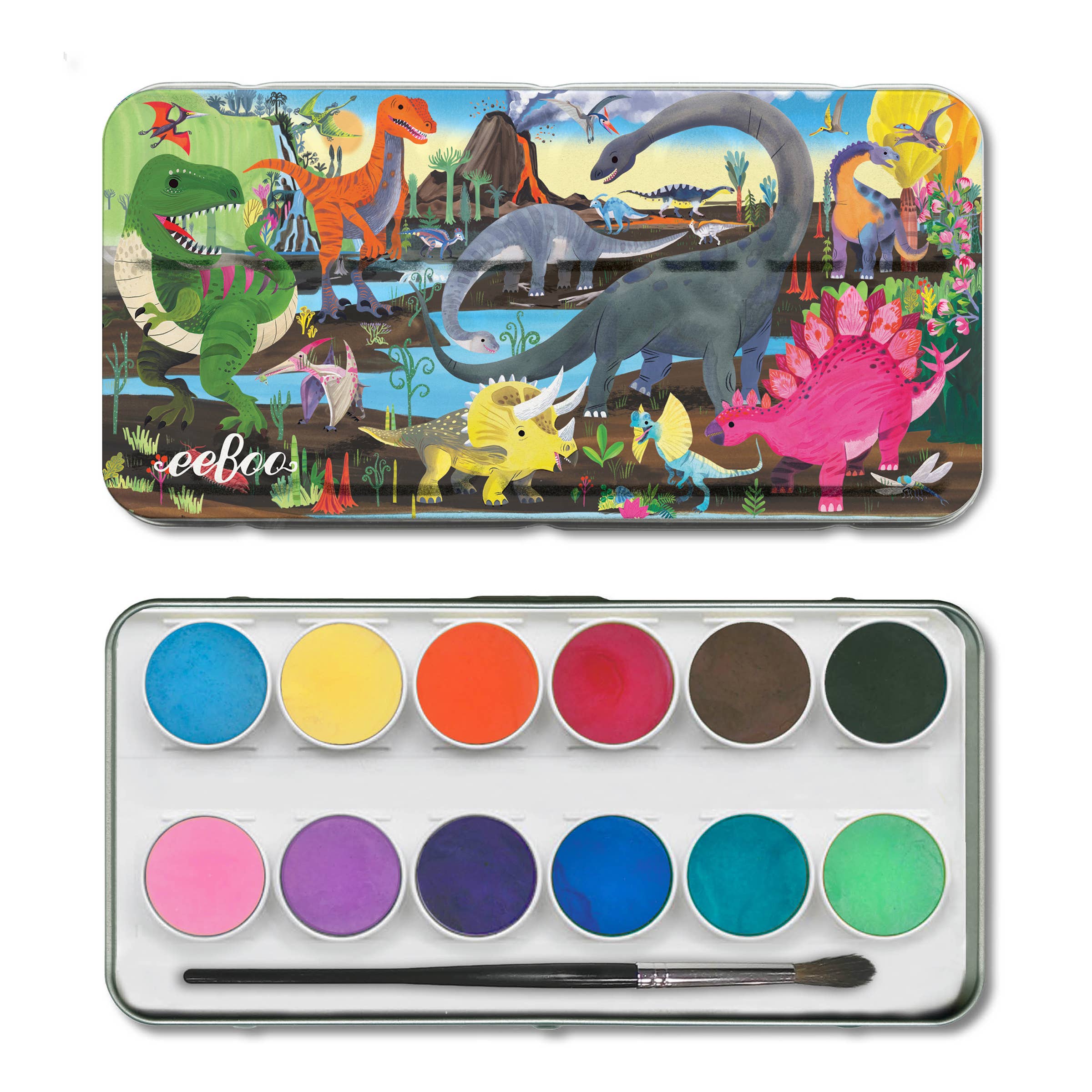 eeBoo - Vente Peintures aquarelles - Ensemble de Peinture Aquarelle Dinosaure4