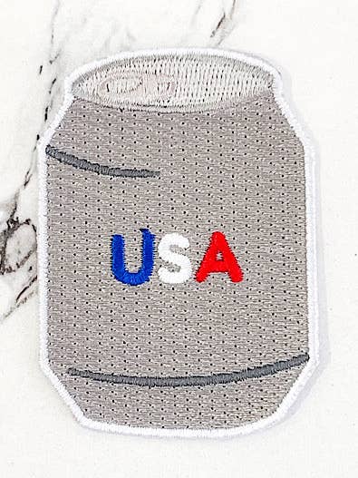 USA Drink Can Embroidered Patch for wholesale by Nash Grey