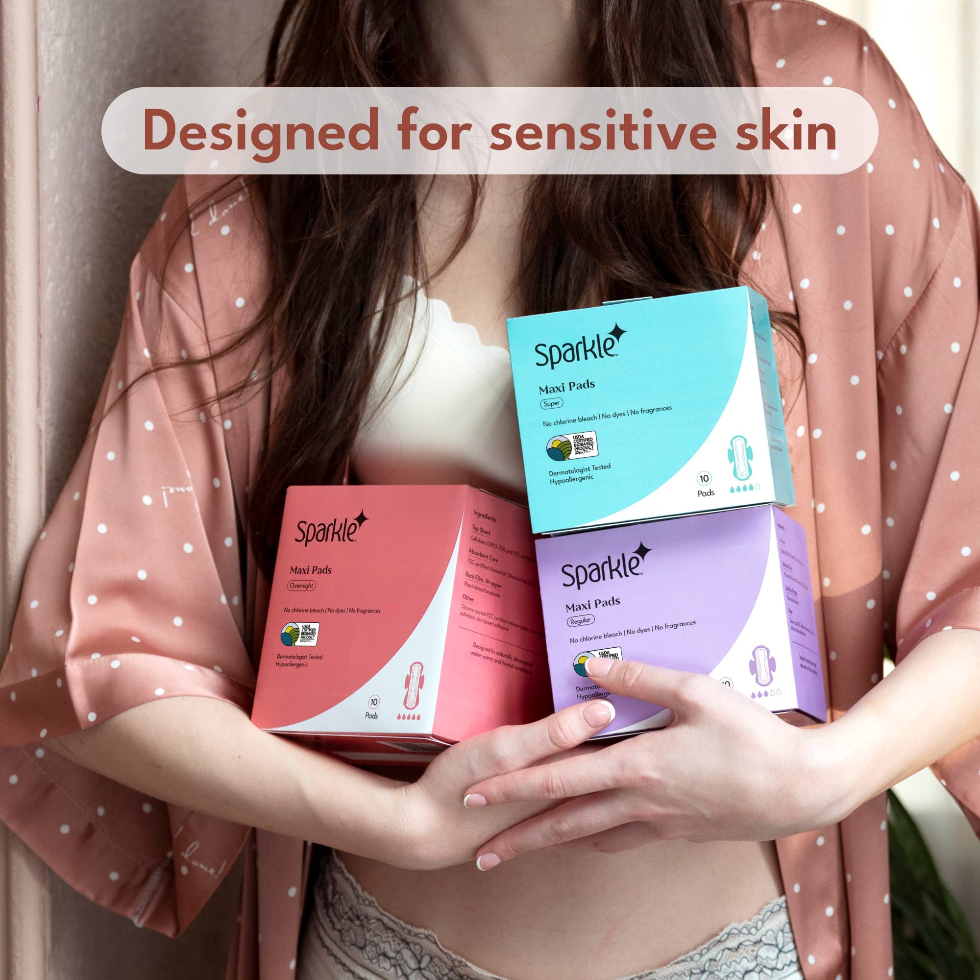 Sparkle - Wholesale Menstrual Pad/Liner - Sparkle Plant-based Maxi Pads - Regular 10ct - Light Days11