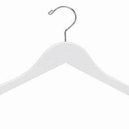 White Wooden Dress-Shirt Hanger for wholesale by Only Hangers