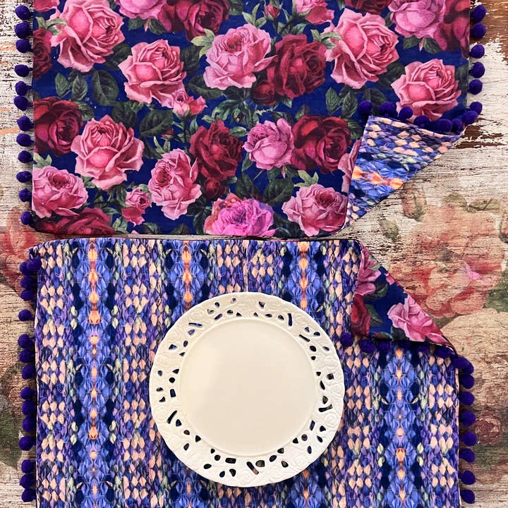 Conjunto de Bases de Mesa Reversíveis Rose & Indigo Mirage (Conjunto de 2) por atacado de IPNG Design