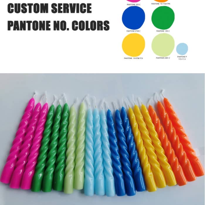 Candles Meta - Wholesale Tapered Candle/Candlestick - Custom Colors Logos Handmade Spiral Taper Candles 4pcs Pack