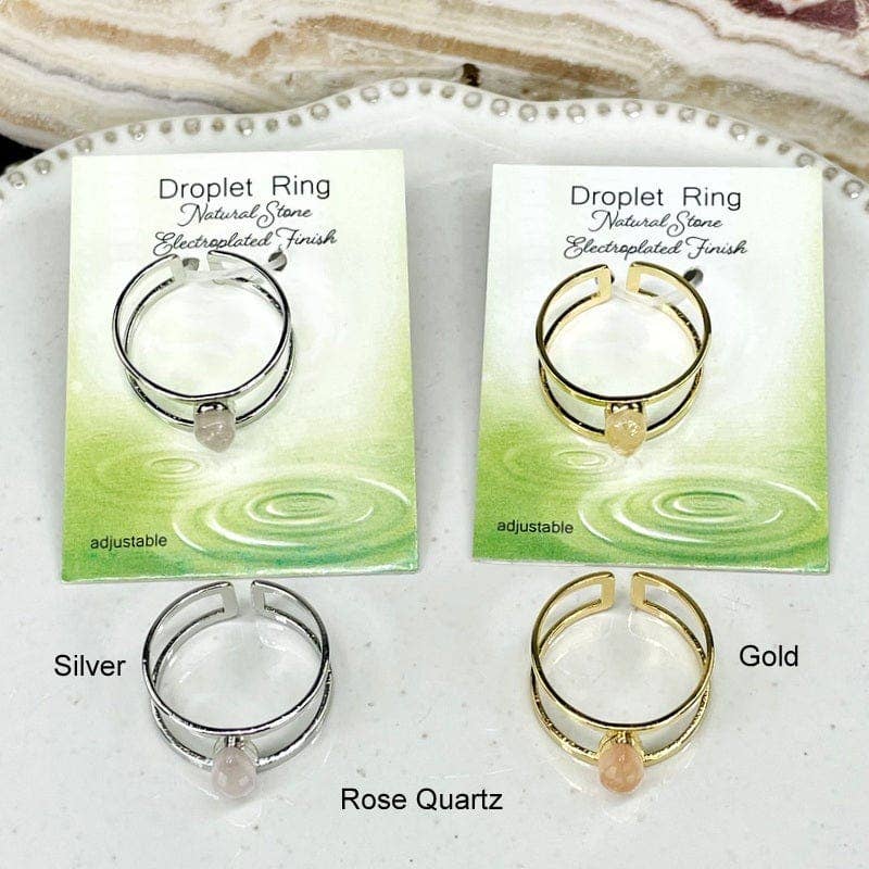 Rock Paradise - Wholesale Single Stone/Solitaire Ring - Crystal Droplet Gemstone Rings1