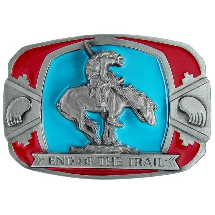 Western Express – wholesale Belt buckle – Unisex – USA-Made End of the Trail Enamel Belt Buckle