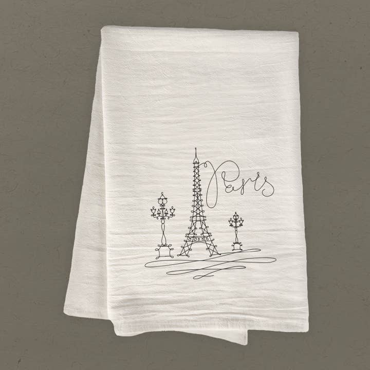 Torchon en coton - Tour Eiffel Loopy pour la vente par Boheme Bliss