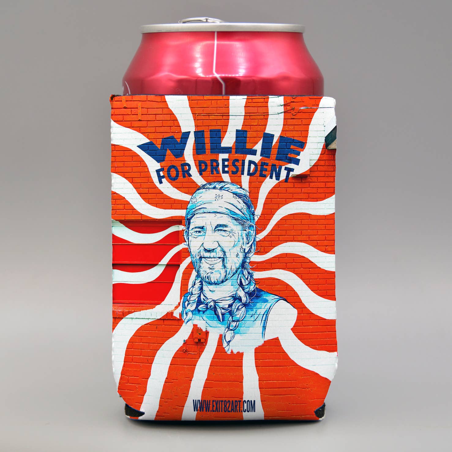 EXIT82ART - Vente Housses de boisson - Willie pour Président - Manchon Isotherme Pliable1