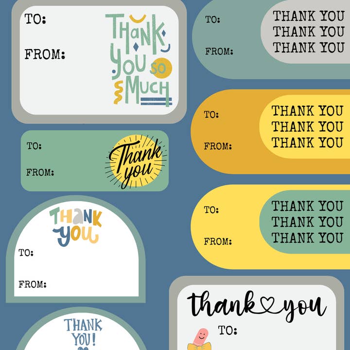 Sticky Gift Tags-Thank You for wholesale by The Librarian’s Candle Co