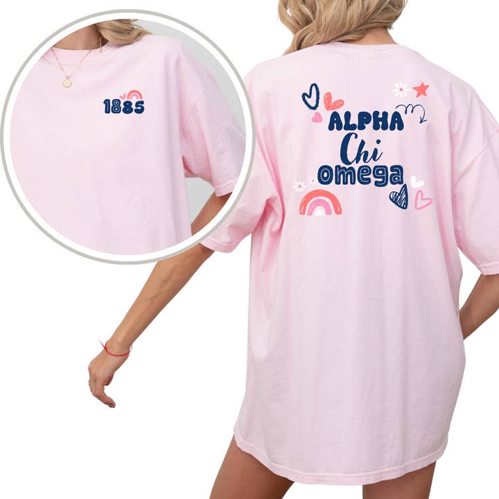 Djärv och ljus Comfort Colors sorority T-shirt för wholesale av Kite and Crest